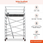 3.5m – 3.8m Wide Aluminium Mobile Scaffold Base Tower
